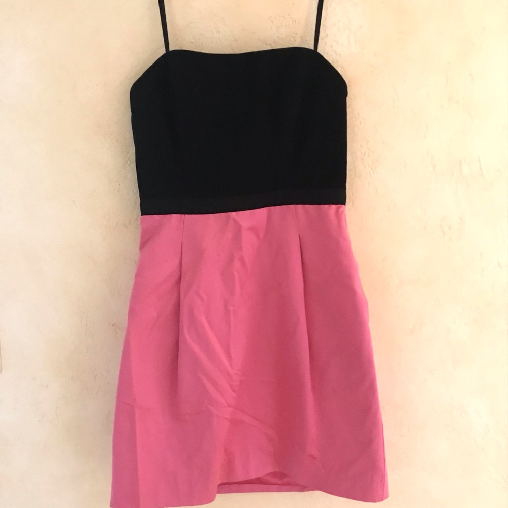 BCBGMaxAzaria Strapless Black and Pink Dress